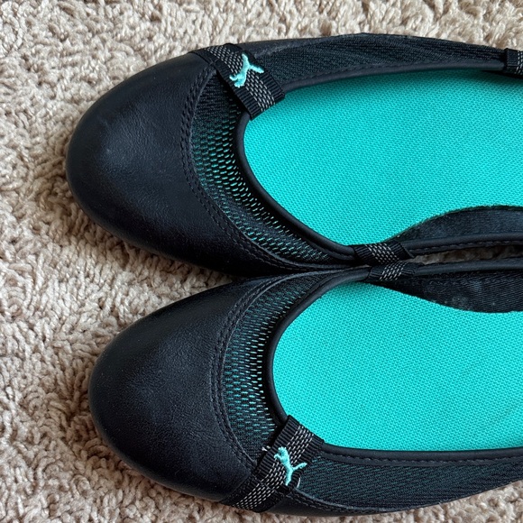 Puma Women's Black and Teal Ballet Flats - Picture 3 of 5
